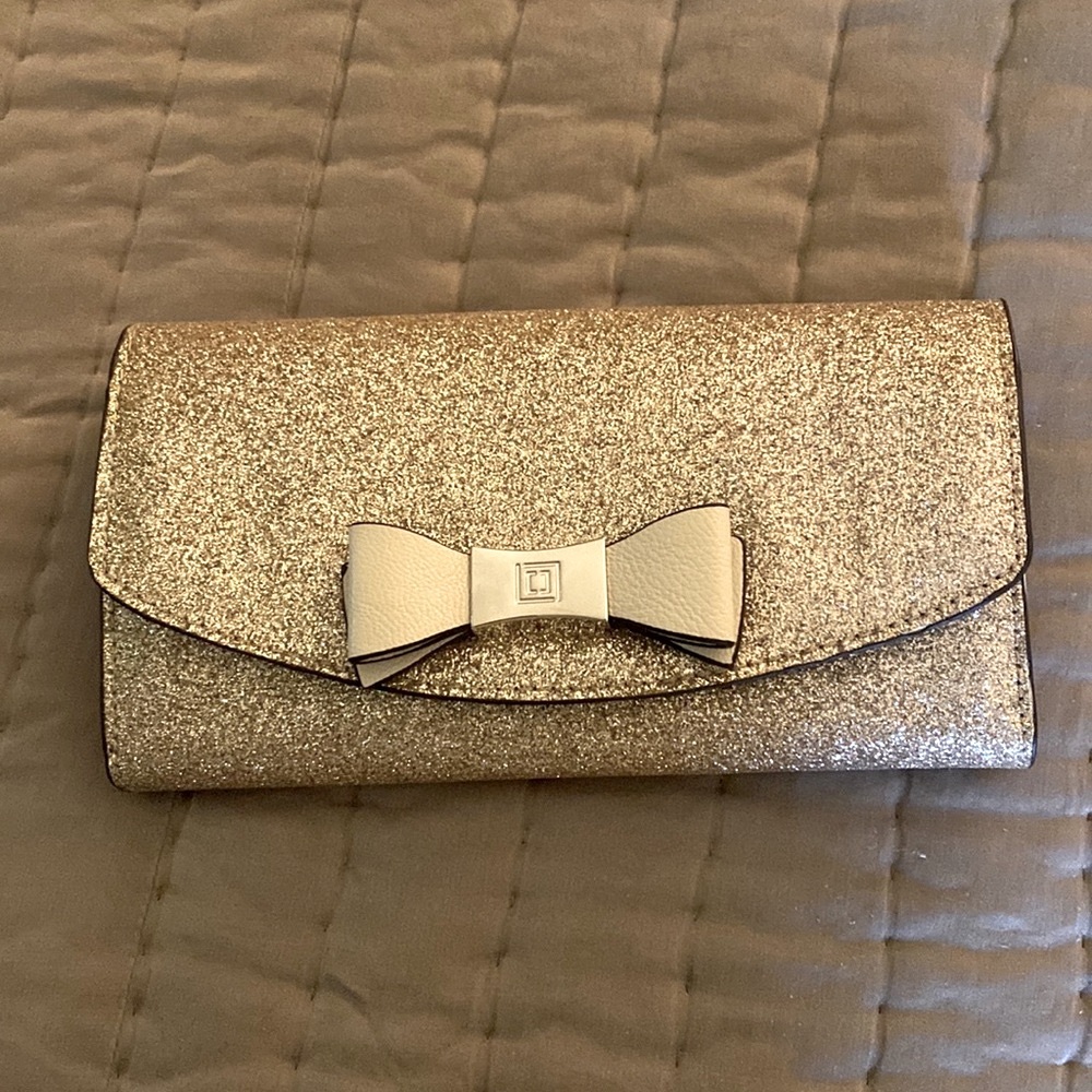 Liz Claiborne Gold sparkly clutch